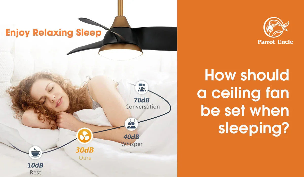 How should a ceiling fan be set when sleeping? -Parrot Uncle