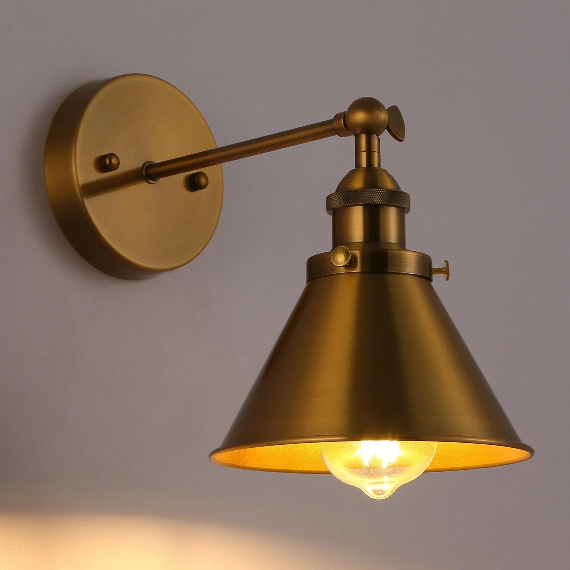 1-Light Rhem Brass Wall Sconce Light - ParrotUncle