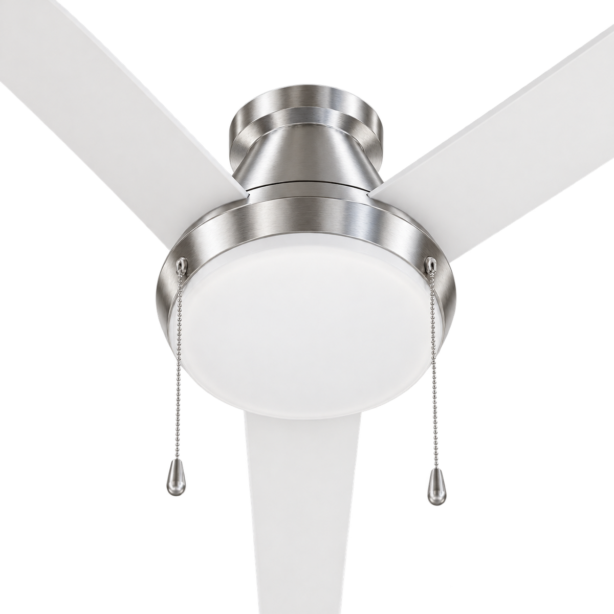 52 Inch Lewis Satin Nickel Pull-Chain LED Ceiling Fans