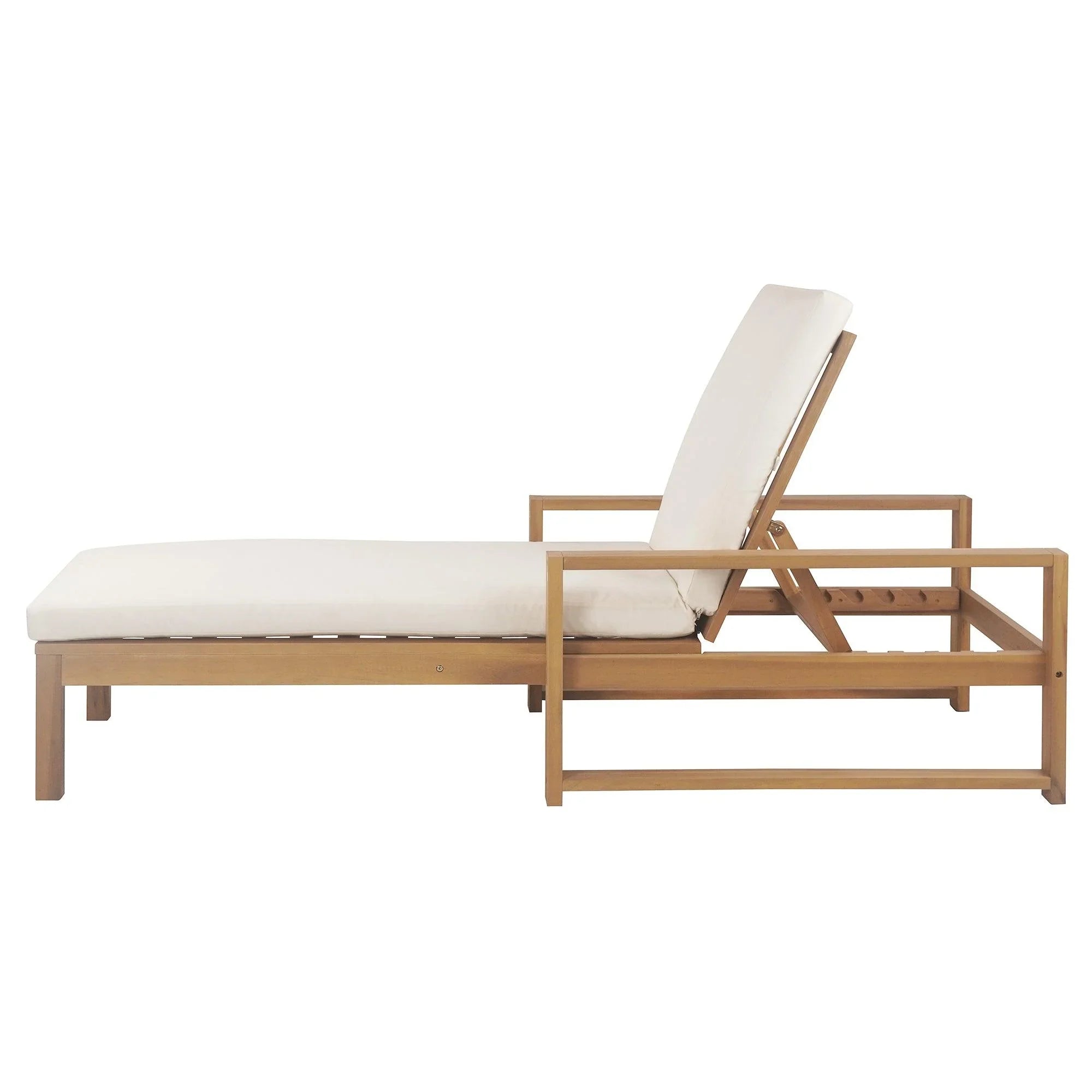 Outdoor Lounge Chairs, 5-Position Chaise Lounge Outdoor, Patio Chaise Lounge with Cushion & Adjustable Backrest, Pool Lounge Chairs for Backyard, Deck, and Lawn