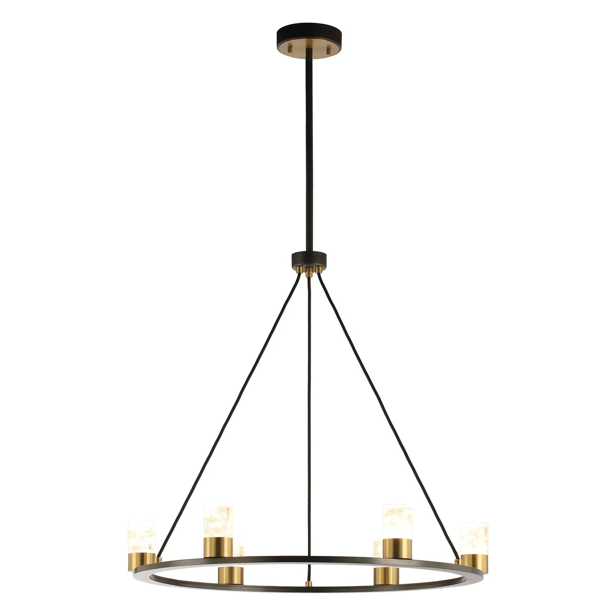 Perimost 31 Inch Alma 6-Light Black Modern Luxury Chandelier