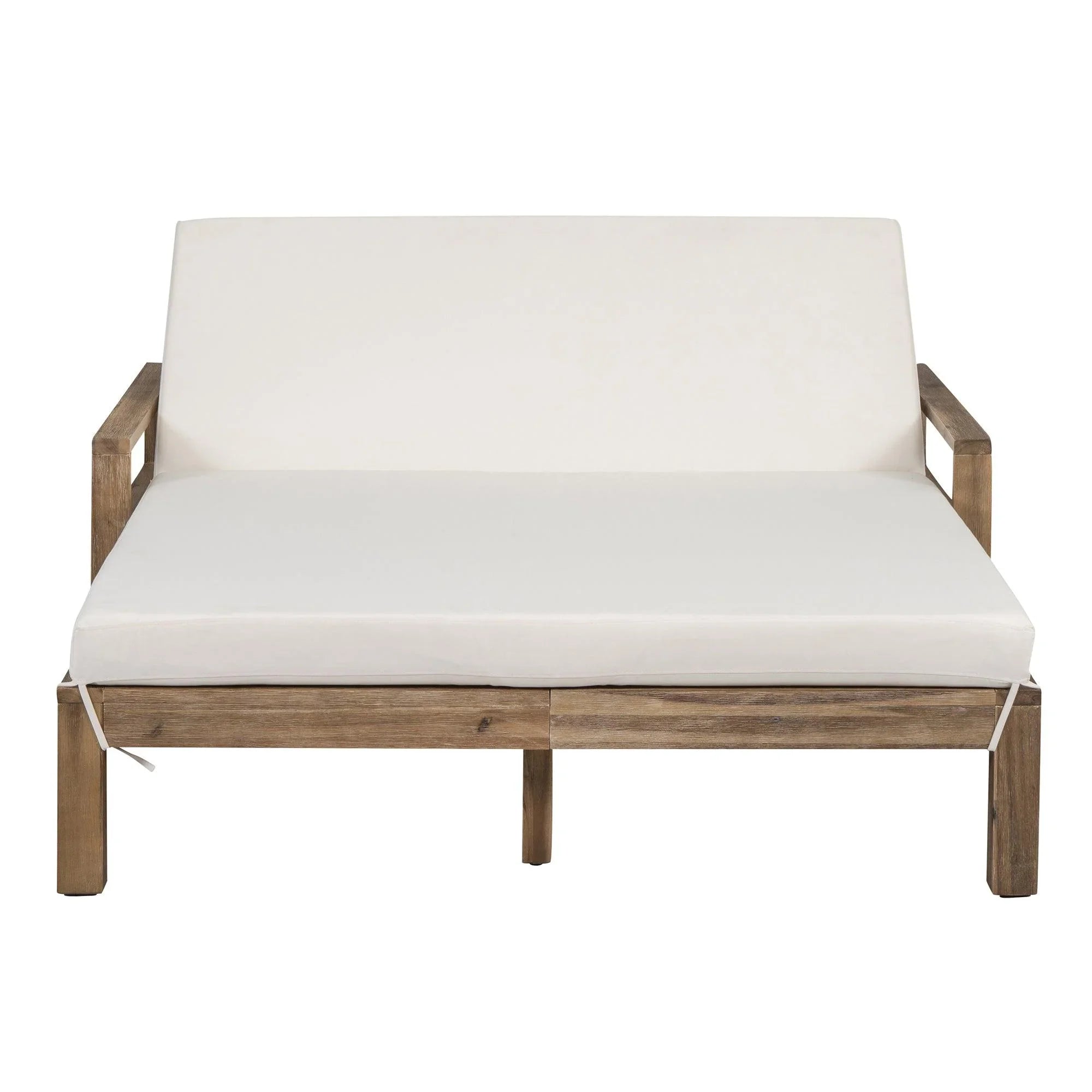 1-Piece Farmhouse-styled Wooden Outdoor Sunbed for Ultimate Relaxation, Poolside, Garden and Backyard