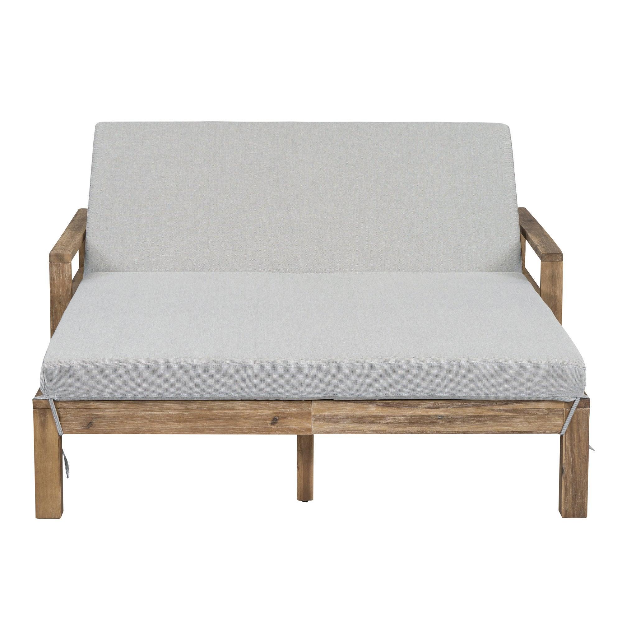 1-Piece Farmhouse-styled Wooden Outdoor Sunbed for Ultimate Relaxation, Poolside, Garden and Backyard