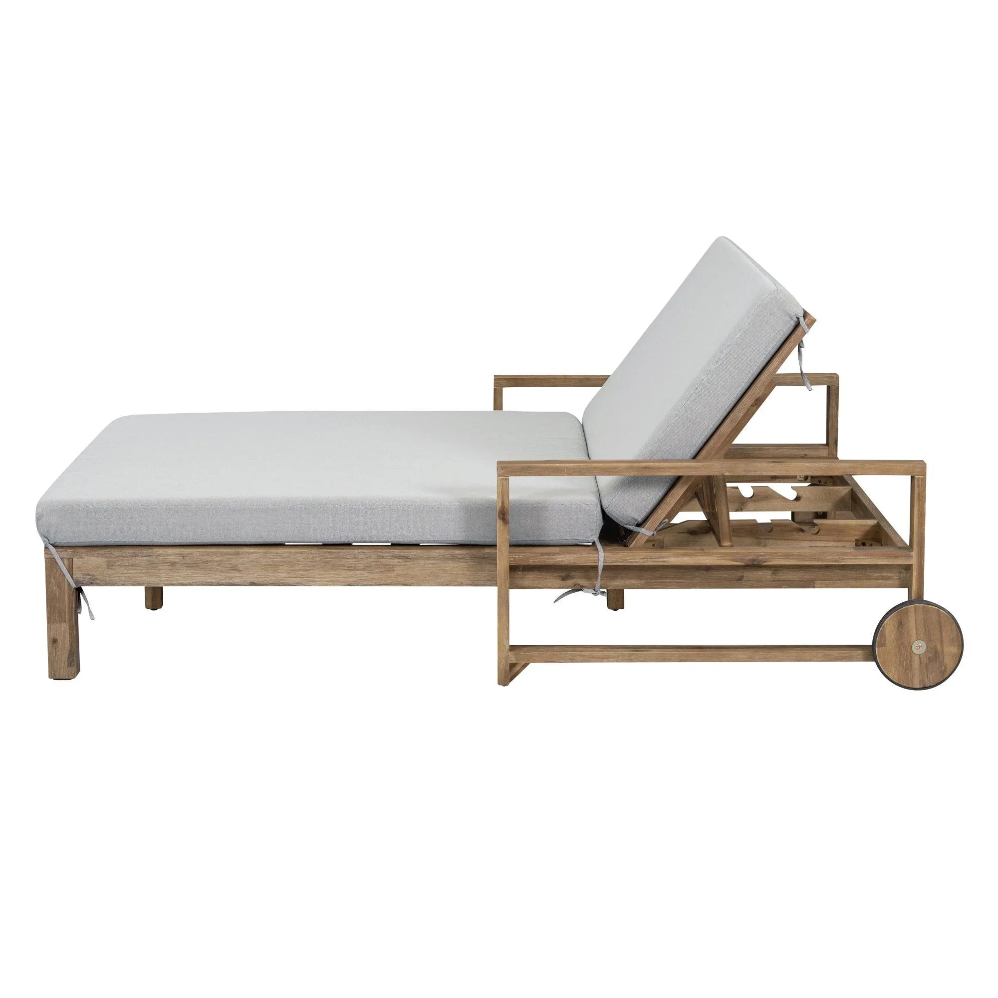 1-Piece Farmhouse-styled Wooden Outdoor Sunbed for Ultimate Relaxation, Poolside, Garden and Backyard