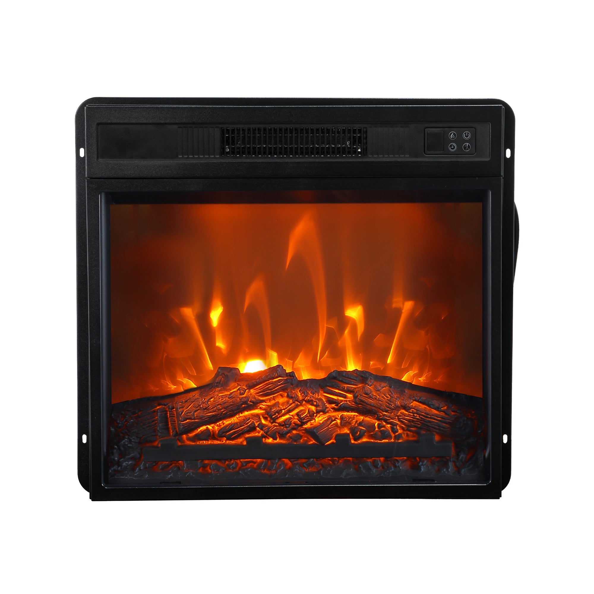 24" Insert Black Electric Fireplace with Remote Control