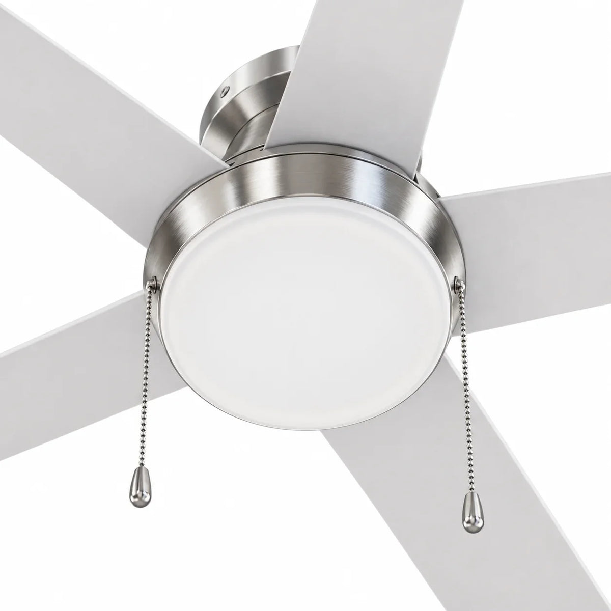 52 Inch Lewis Satin Nickel Pull-Chain LED Ceiling Fans