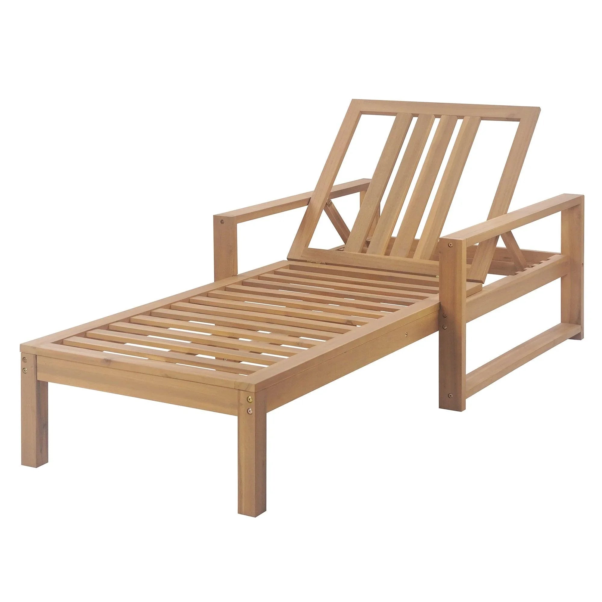 Outdoor Lounge Chairs, 5-Position Chaise Lounge Outdoor, Patio Chaise Lounge with Cushion & Adjustable Backrest, Pool Lounge Chairs for Backyard, Deck, and Lawn