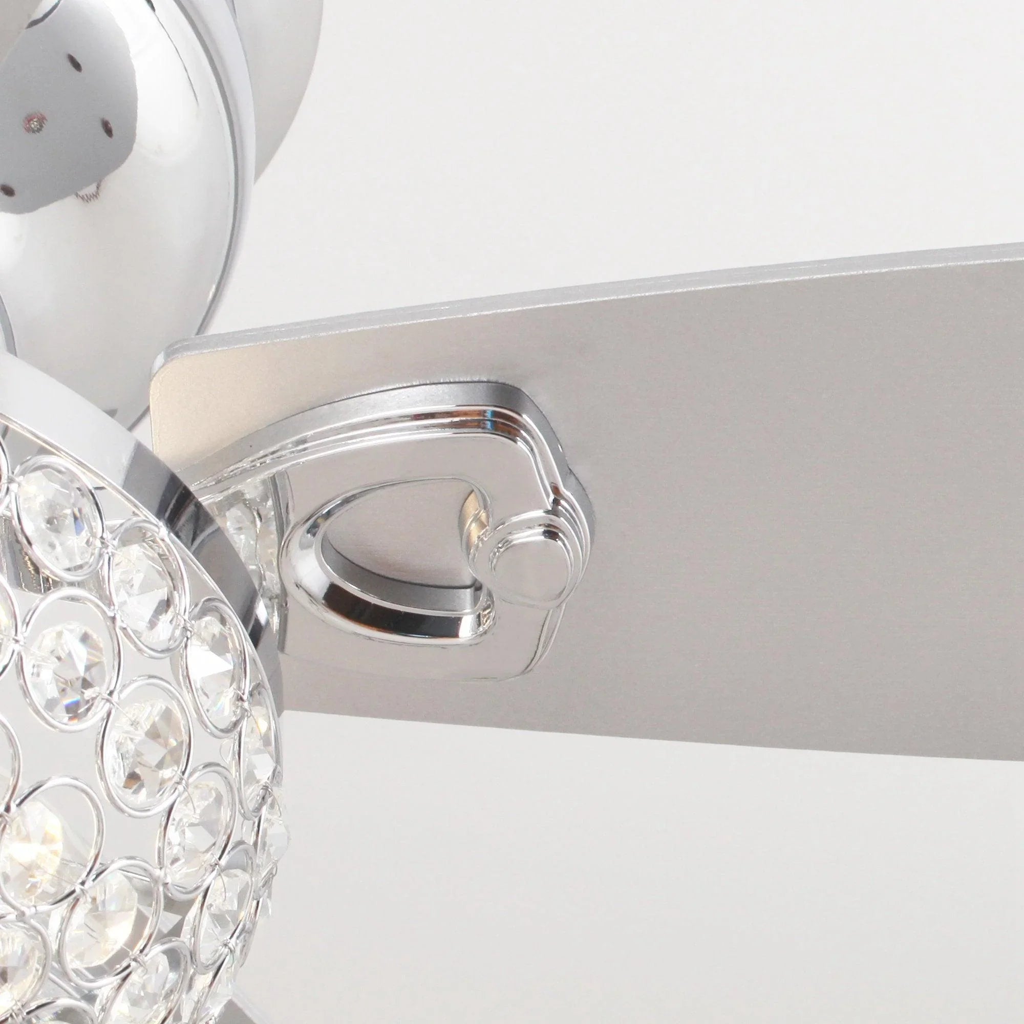 52" Kanpur Modern Chrome Flush Mount Reversible Crystal Ceiling Fan with Lighting and Remote Control - ParrotUncle