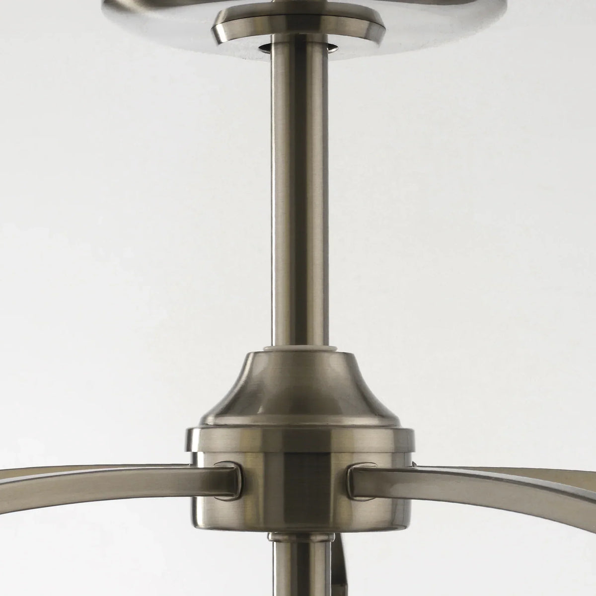 Perimost 33 Inch Satin Nickel Downrod Mount Luxury Fandelier with Light and Remote Control