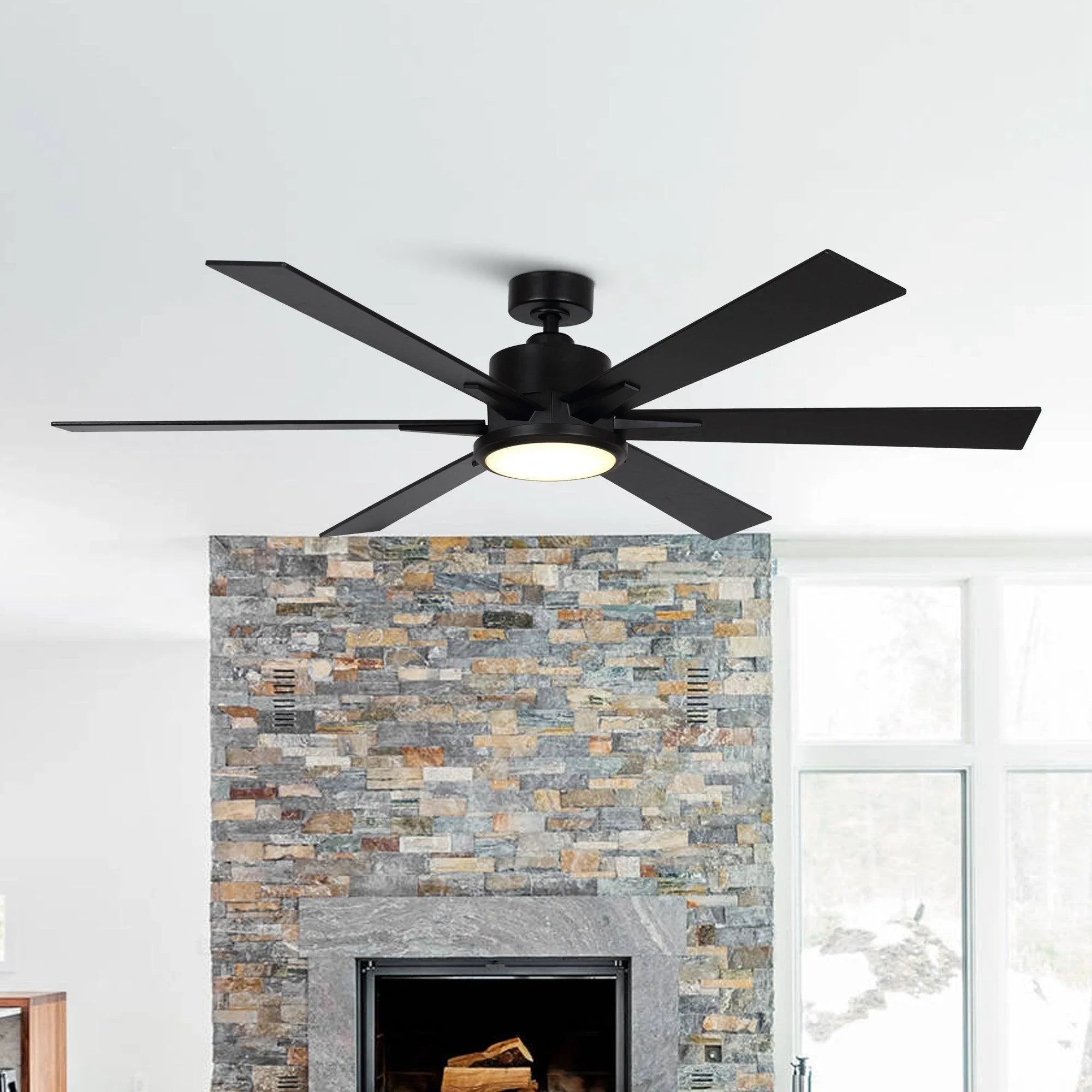 65" Balachandran Industrial Downrod Mount Ceiling Fan with Lighting and Remote Control - ParrotUncle