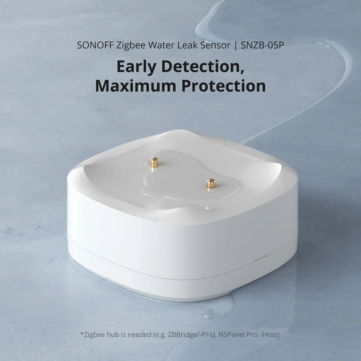 Zigbee Water Leak Sensor IP67 for Kitchen Bathroom Basement