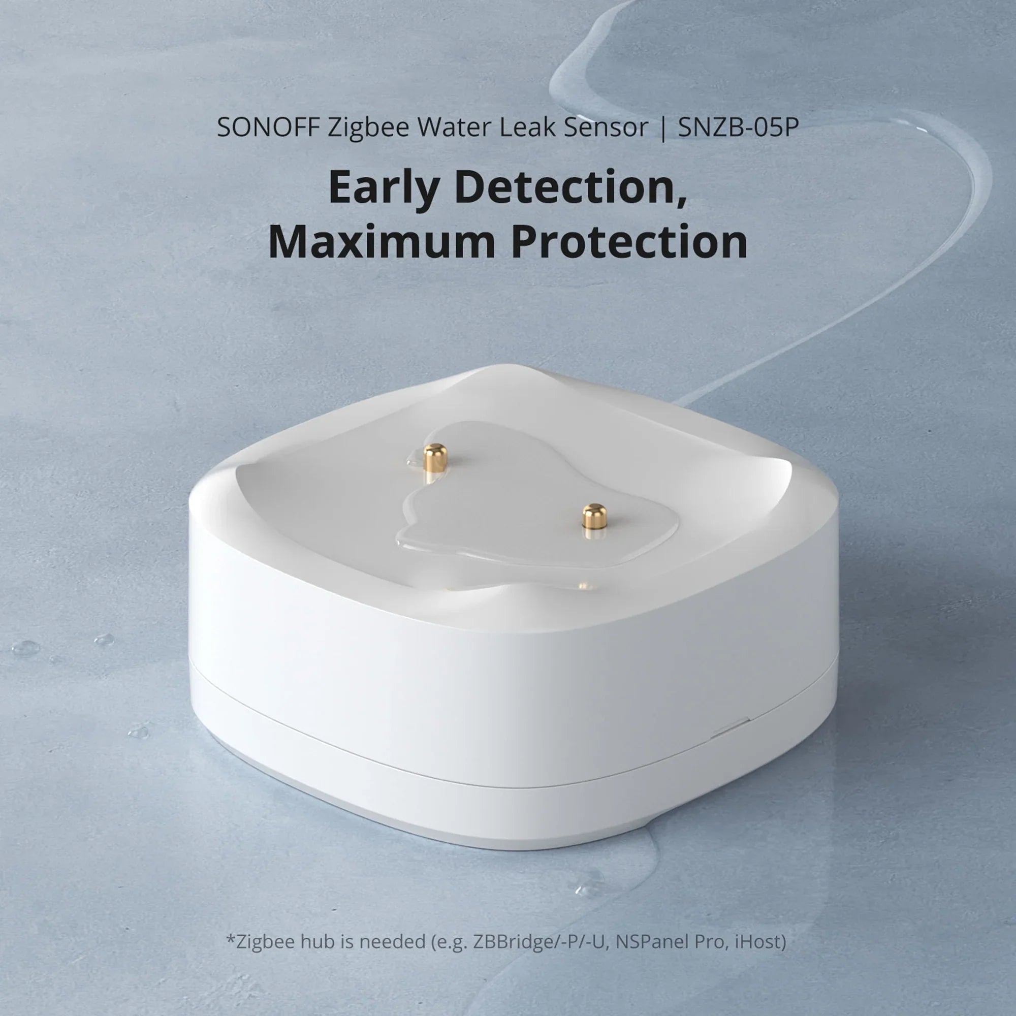 Zigbee Water Leak Sensor IP67 for Kitchen Bathroom Basement