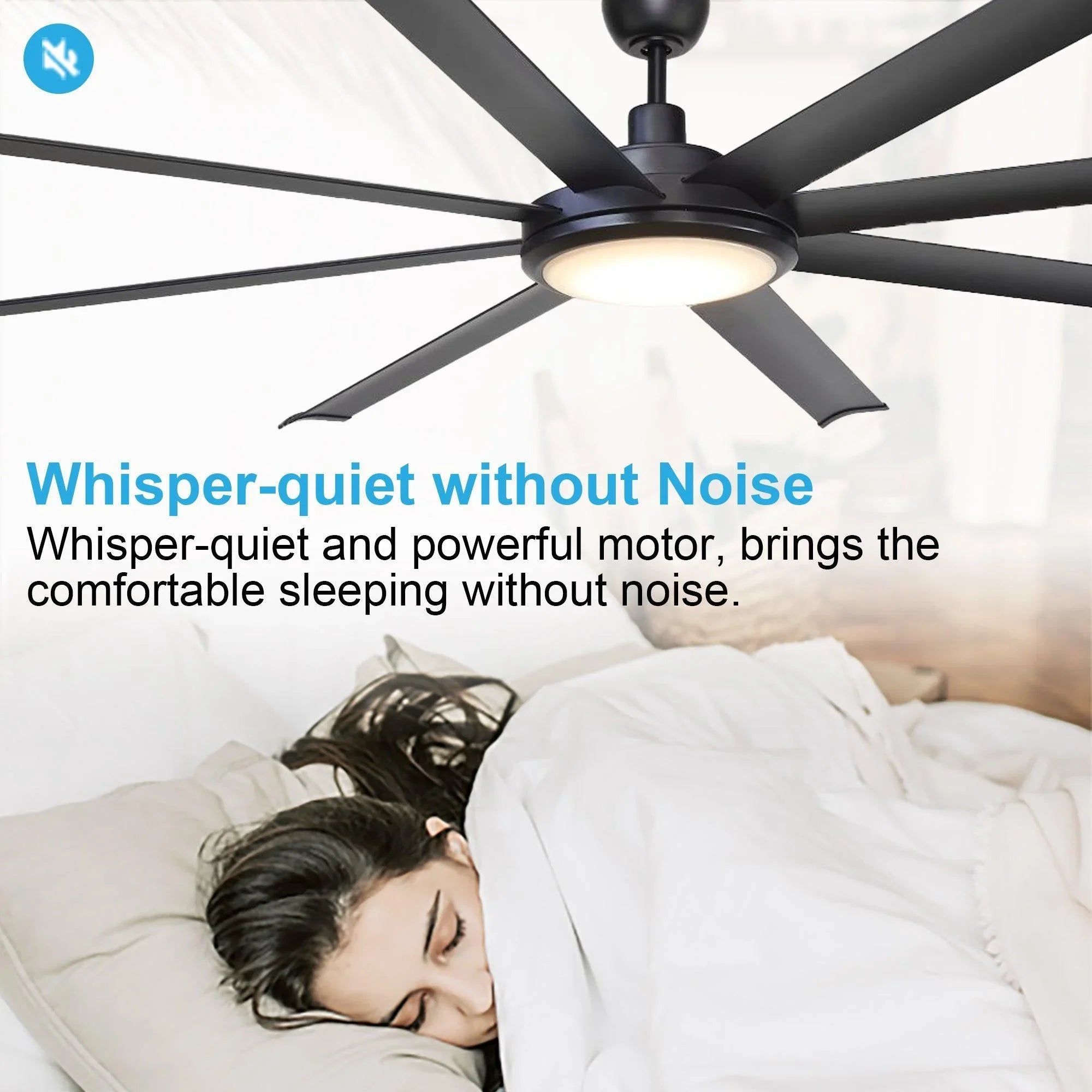 75" Modern DC Motor Downrod Mount Reversible Ceiling Fan with Lighting and Remote Control - ParrotUncle