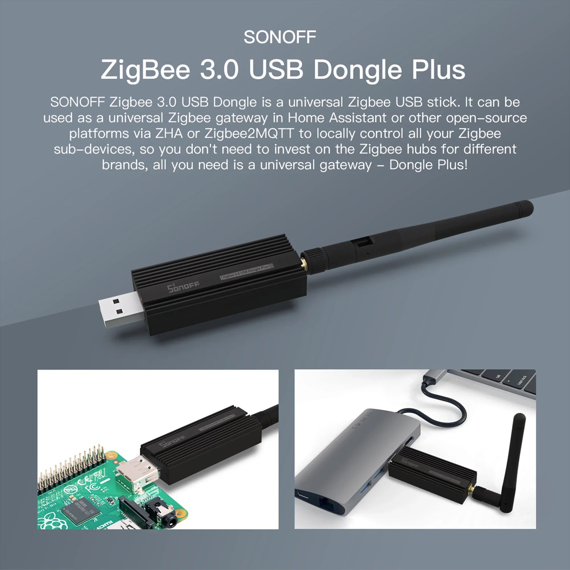 Zigbee 3.0 USB Dongle Plus for Home Assistant, IoBroker, Wireless Zigbee 3.0 USB Adapter