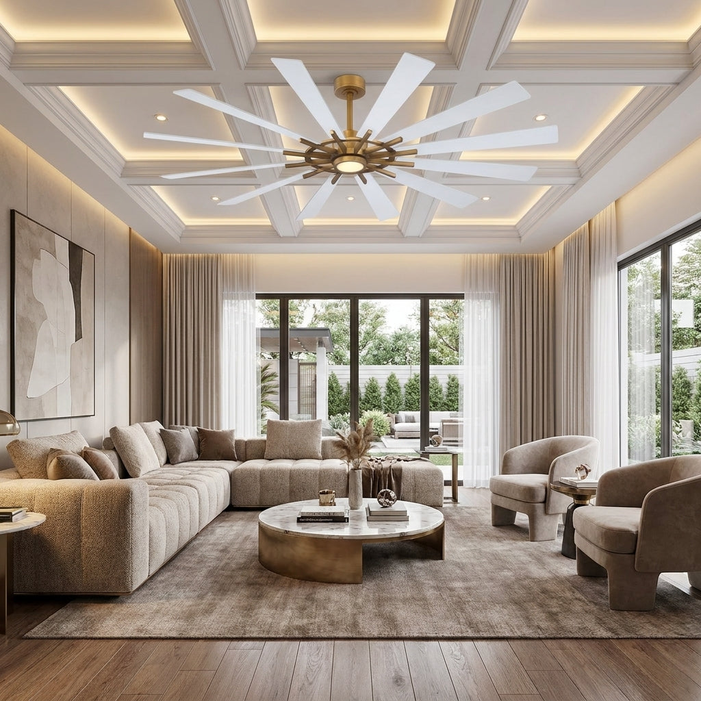 72" Irene 12-Blade Large LED Ceiling Fan