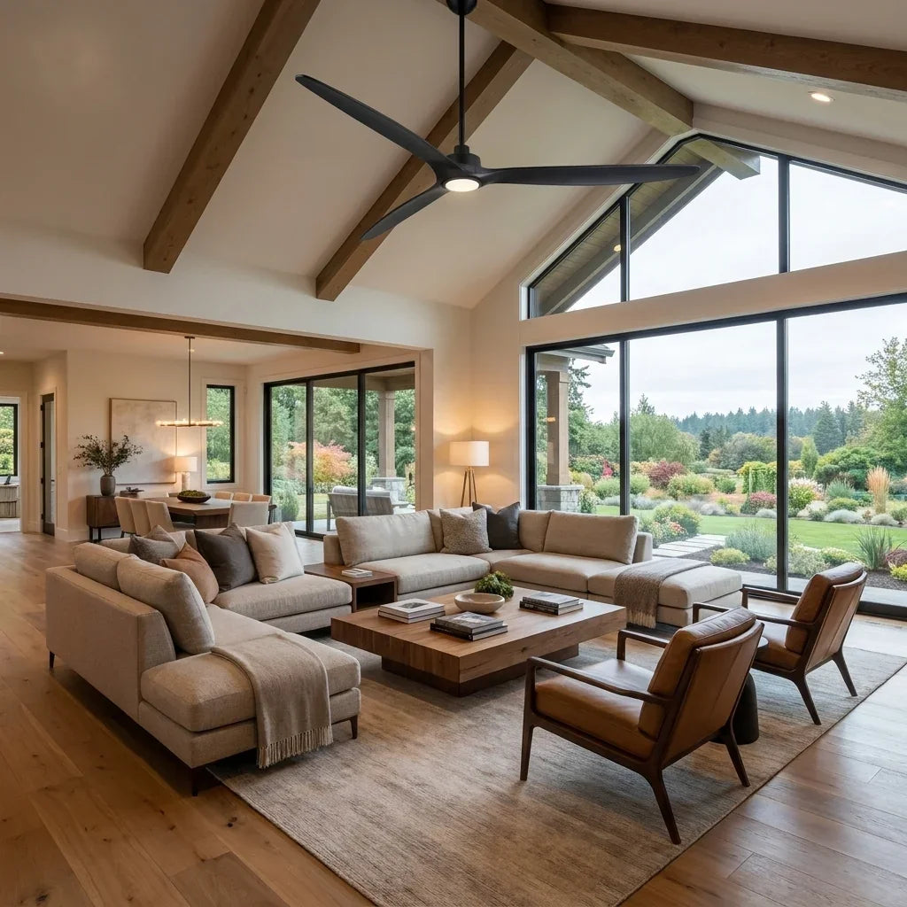 80" Aurix Solid Wood Blades Large LED Ceiling Fan