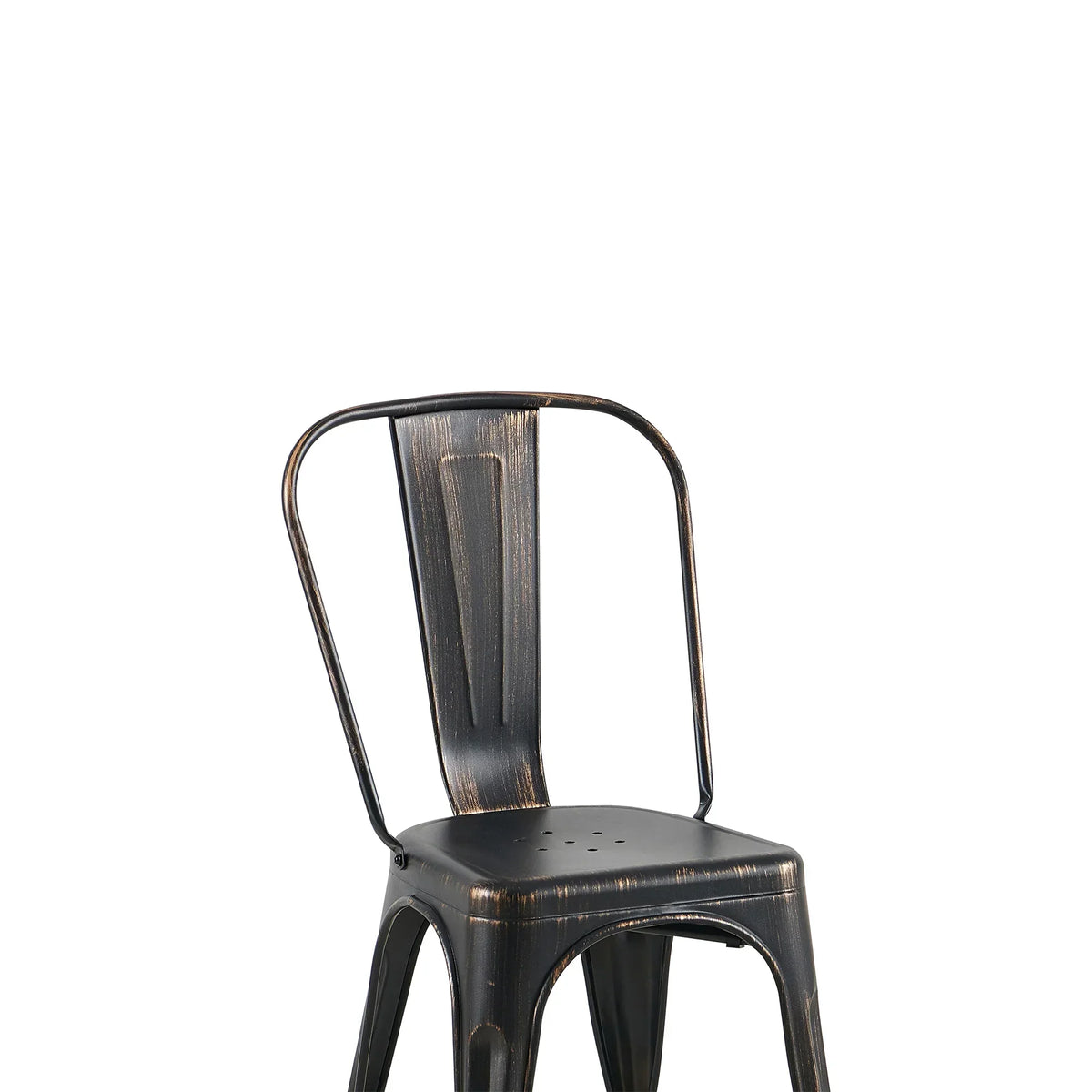 Set of 4 Industrial Metal Stackable Dining Chairs Indoor Outdoor for Kitchen, Cafe Bar
