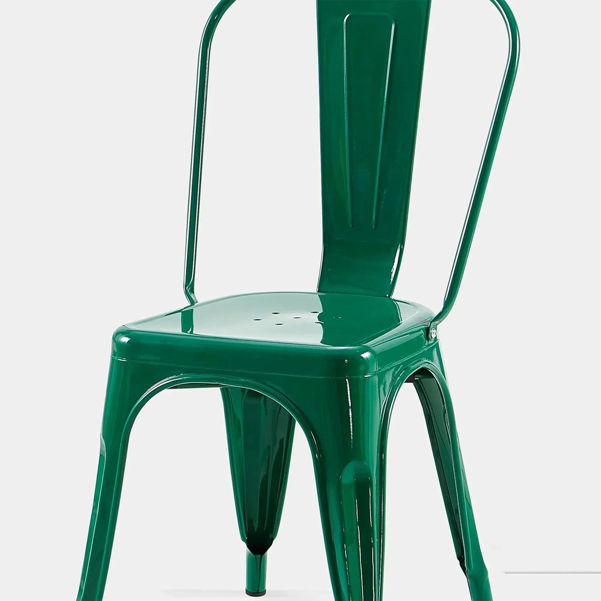Set of 2 Industrial Metal Stackable Dining Chairs Indoor Outdoor for Kitchen Restaurant Cafe Bar