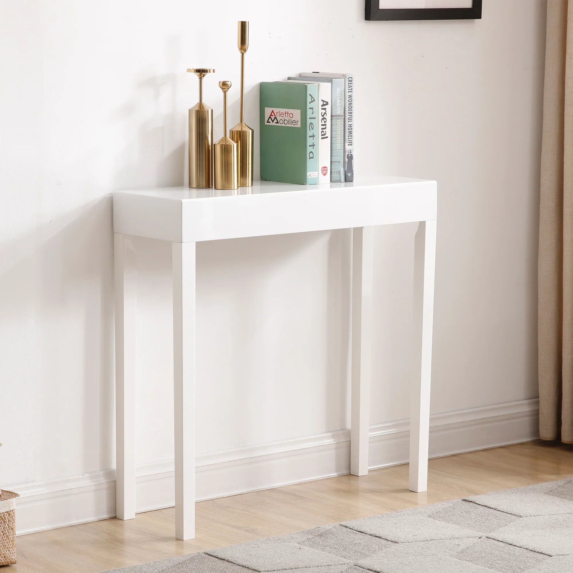 31.5" Amy Modern Console Table with Solid Pine Legs in Hallways, Foyers, and Entryways