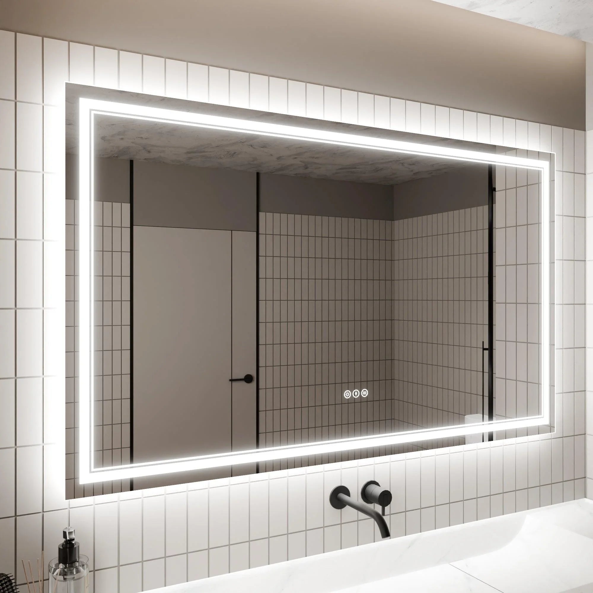 GlareGuard Anti-Fog Bathroom Dimmable Led Mirror Backlit Illuminated Mirror Touch Switch