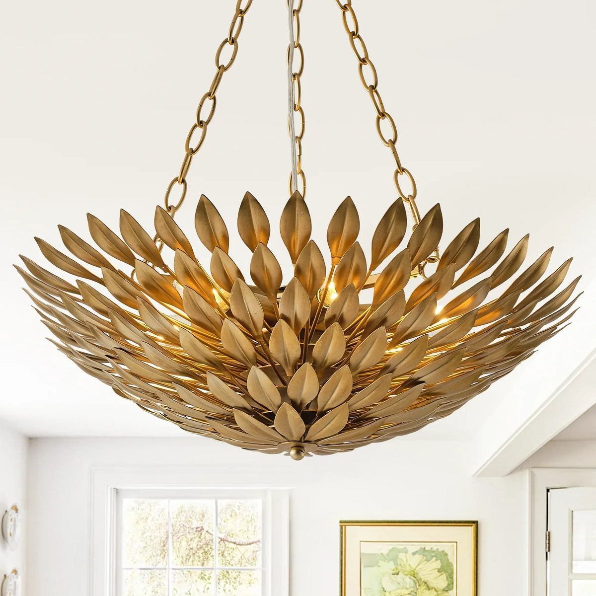 22 Inch Verna Farmhouse 6-Light Golden Chandelier