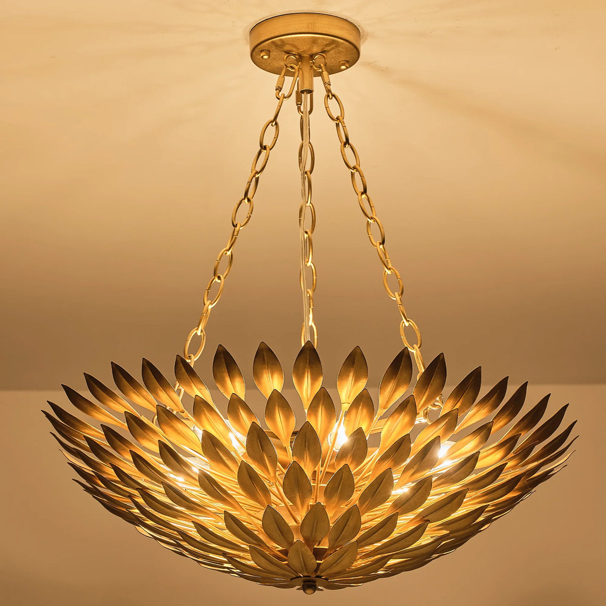 22 Inch Verna Farmhouse 6-Light Golden Chandelier