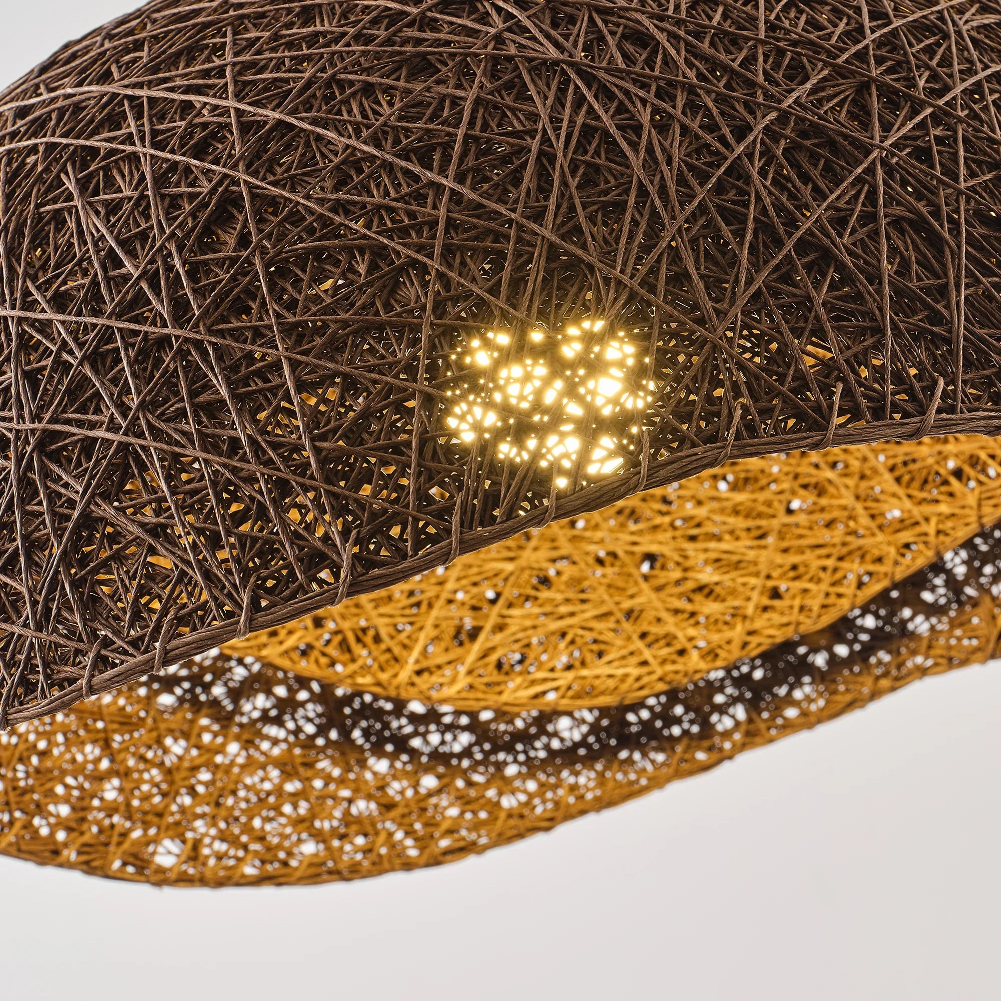 20" Sandy Bohemian Handwoven Rattan Island Pendant Light