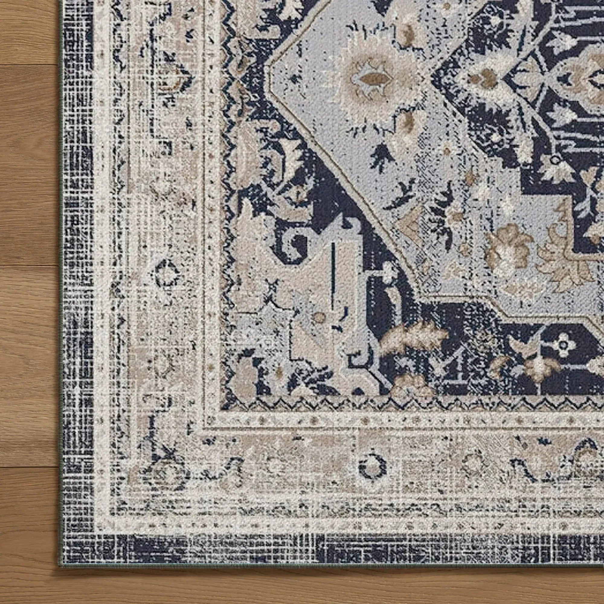 7ft x 5ft Vintage Indoor Non-Slip Washable Large Area Rugs for Bedroom Living Room
