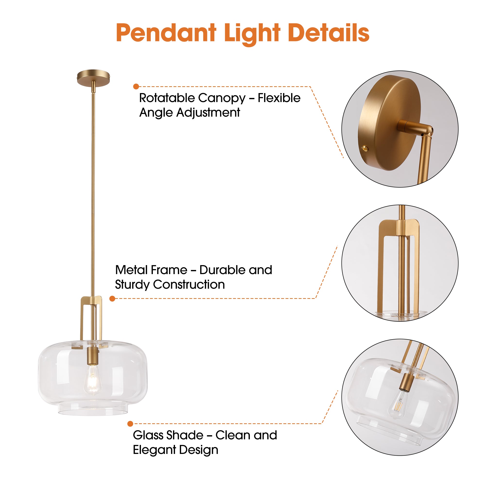 15" Toby Modern 1-Light Brushed Brass Island Pendant Light