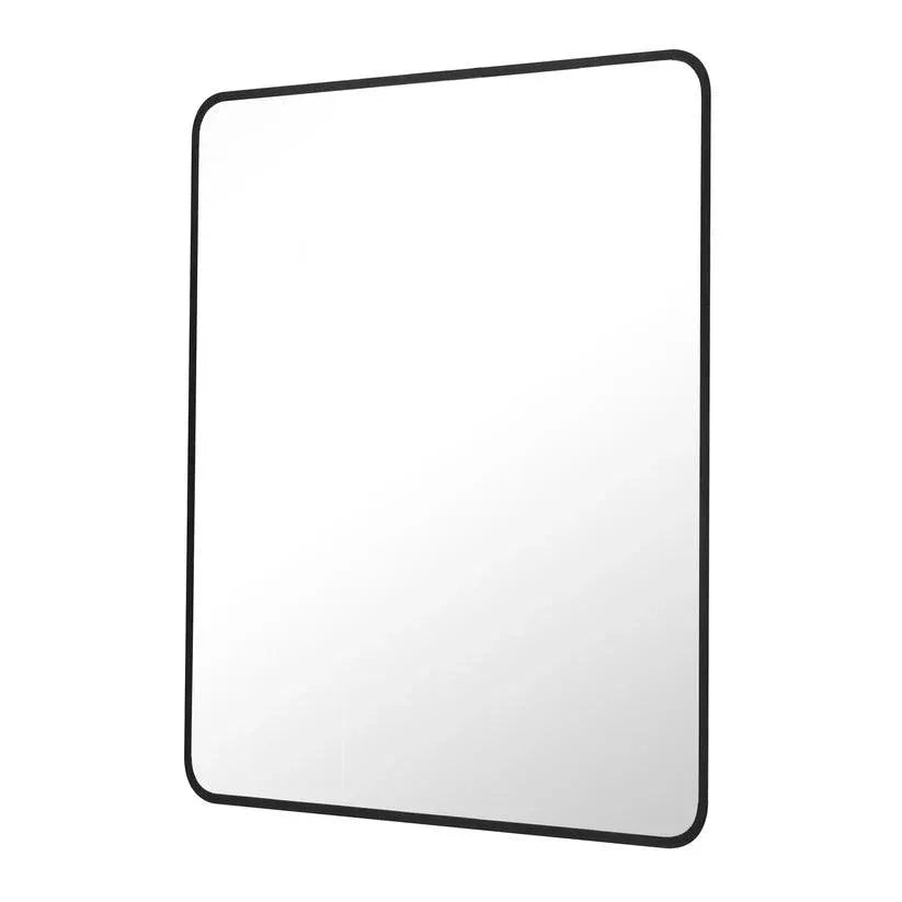 Reflections Sleek Modern Black Aluminum Framed Soft Corner Wall Mirror