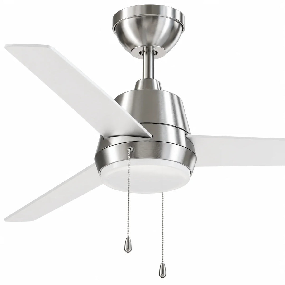 52 Inch Lewis Satin Nickel Pull-Chain LED Ceiling Fans
