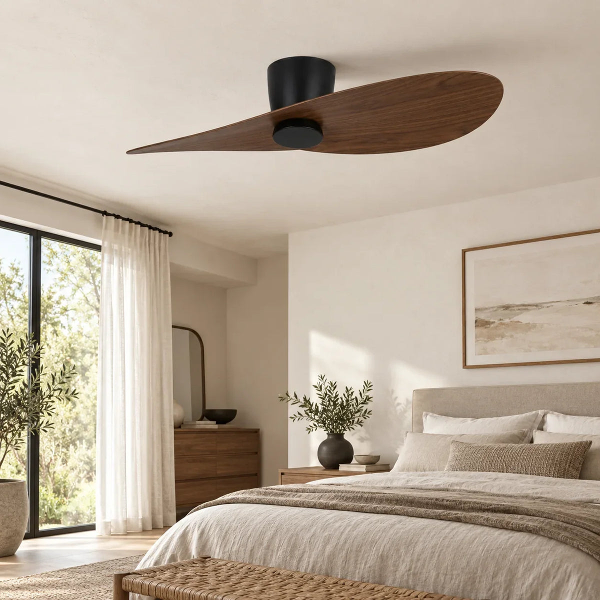 44 Inch Surfboard Flush Mount LED Ceiling Fan
