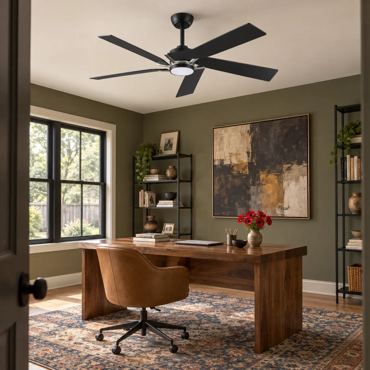 60" Baron Industrial LED Ceiling Fan with Remote Control