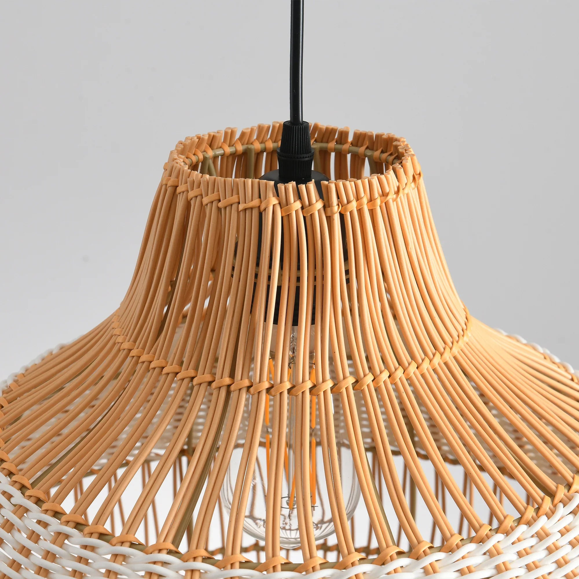 17" Yale Bohemian Handwoven Rattan Island Pendant Light