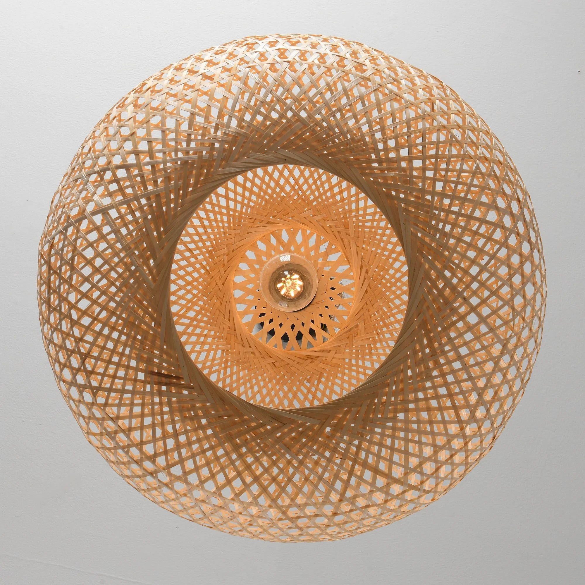 22" Vincent Bohemian Handwoven Bamboo Island Pendant Light