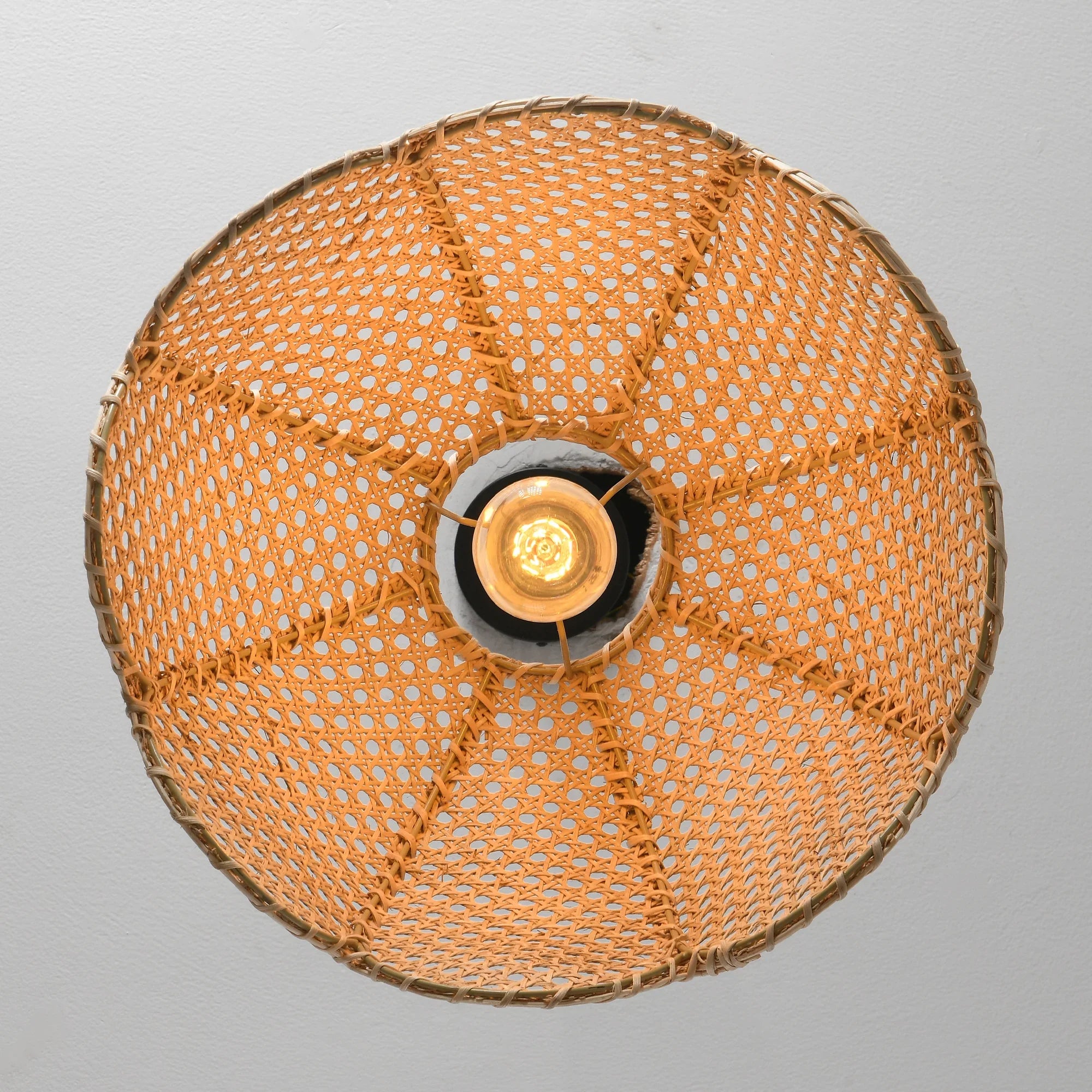 16" Verne Bohemian Handwoven Rattan Island Pendant Light