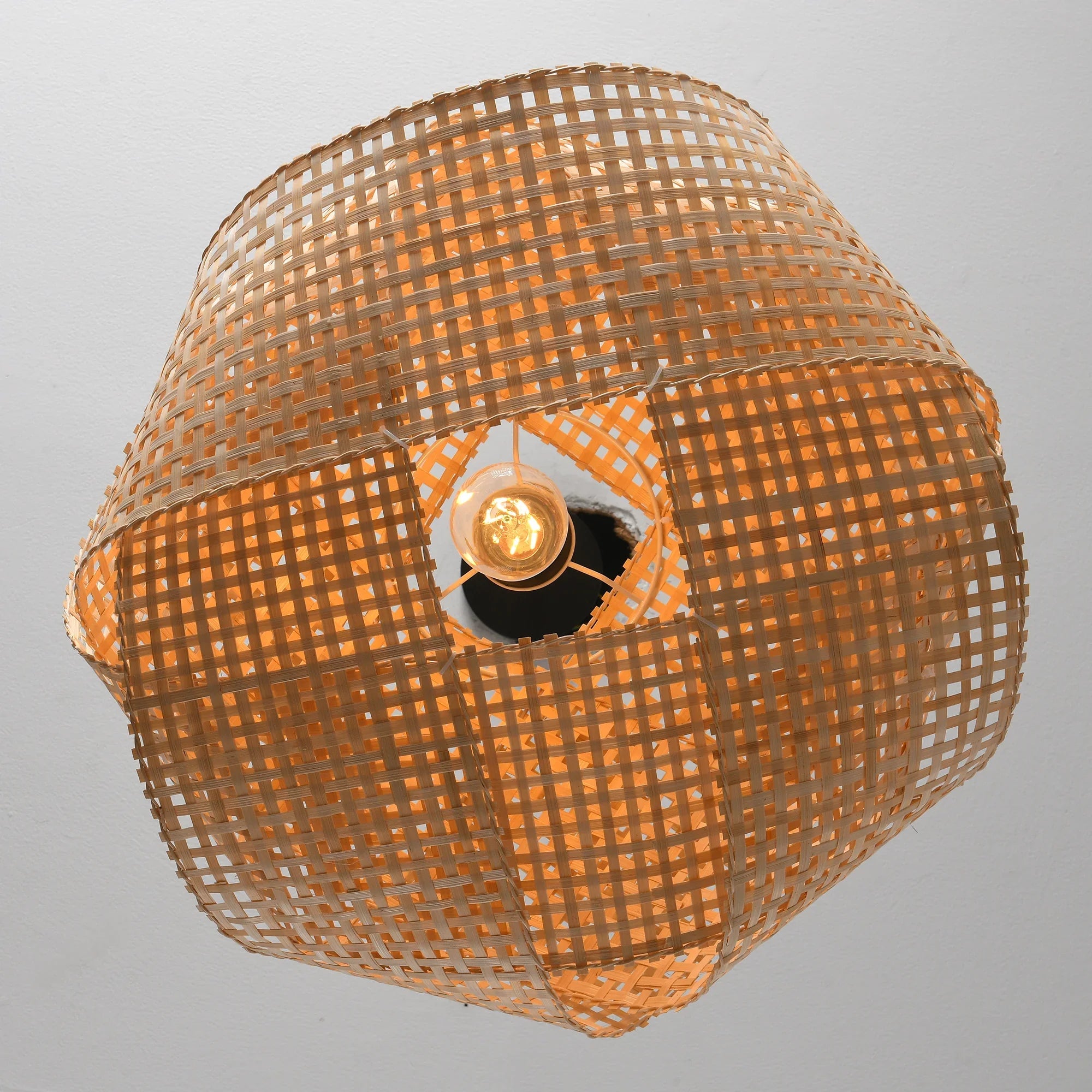 20" Upton Bohemian Handwoven Bamboo Island Pendant Light