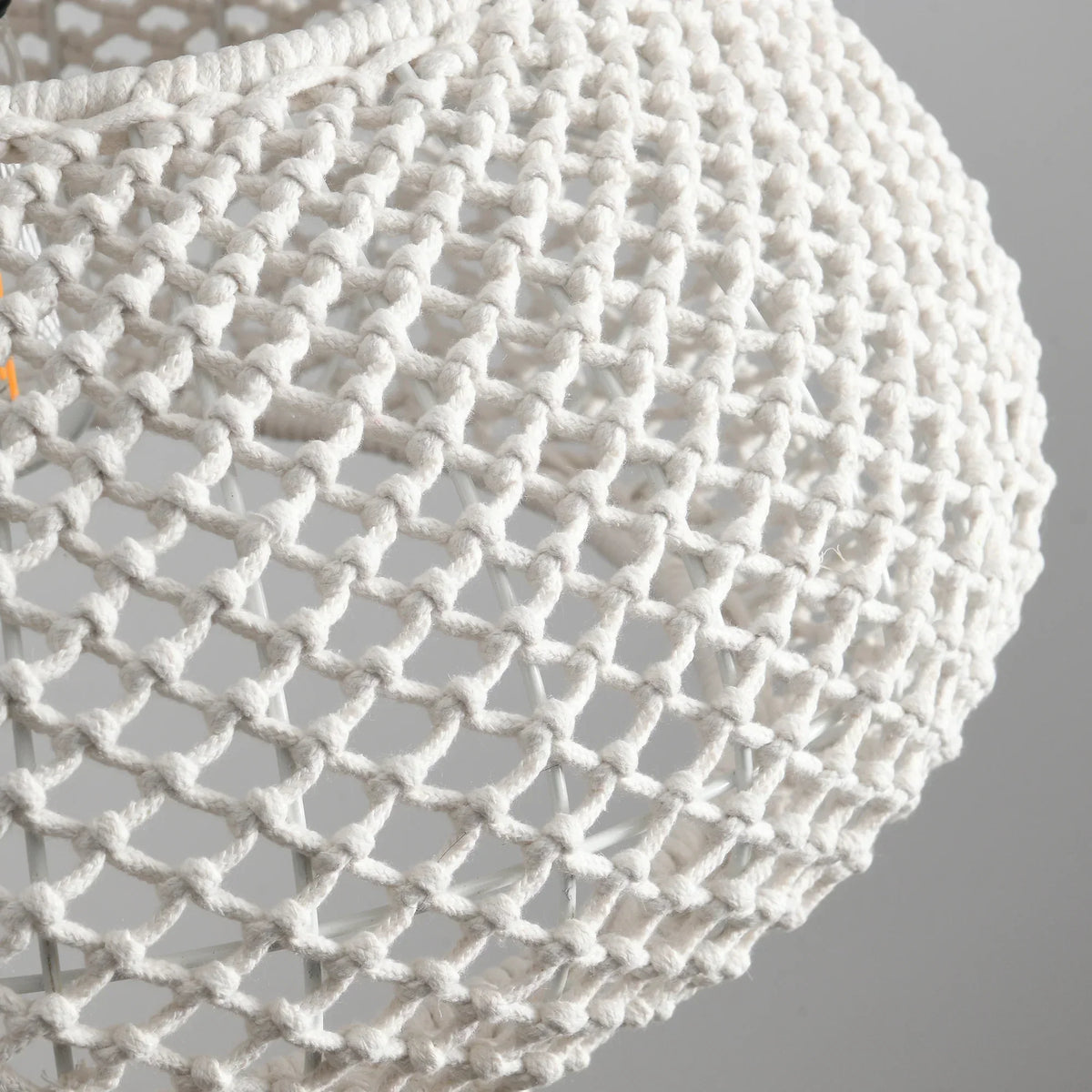 19" Tyler Bohemian Handwoven Cotton Rope Island Pendant Light