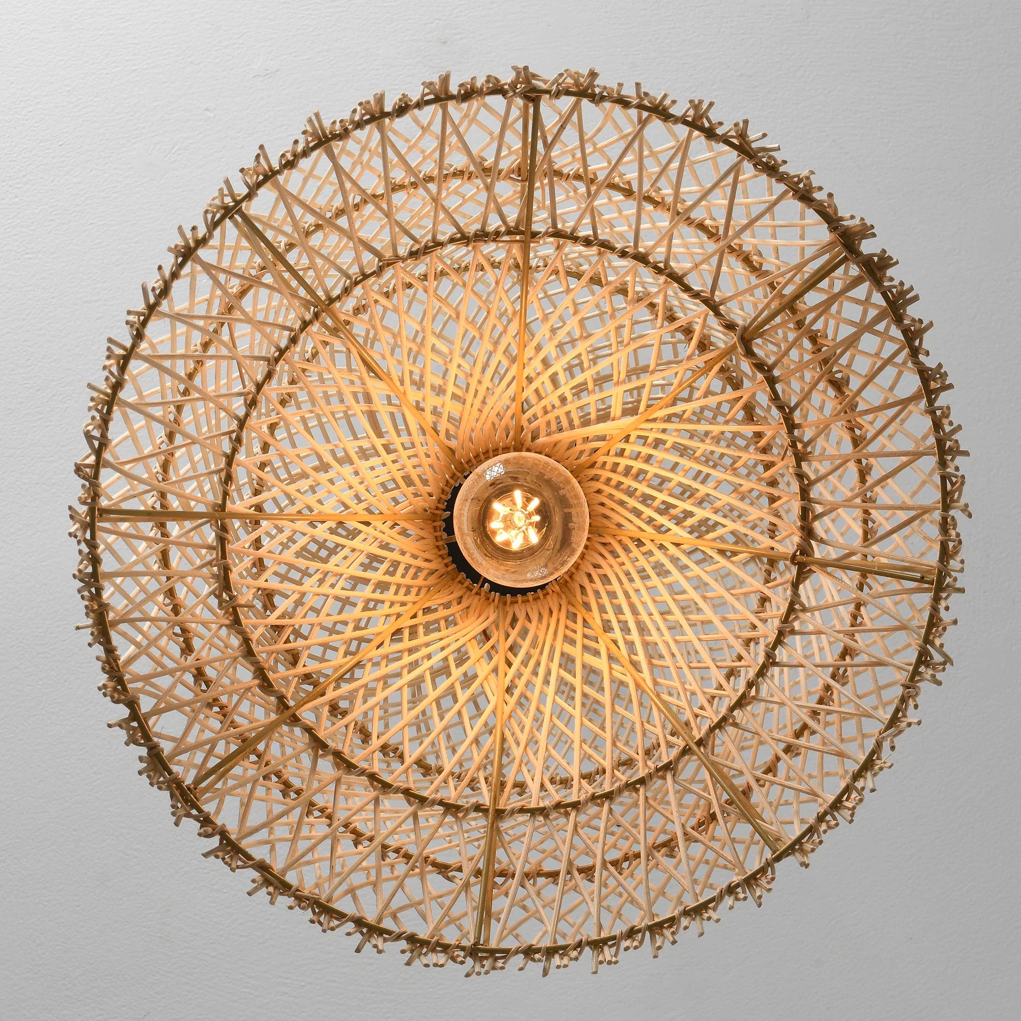 18" Tobias Bohemian Handwoven Rattan Island Pendant Light