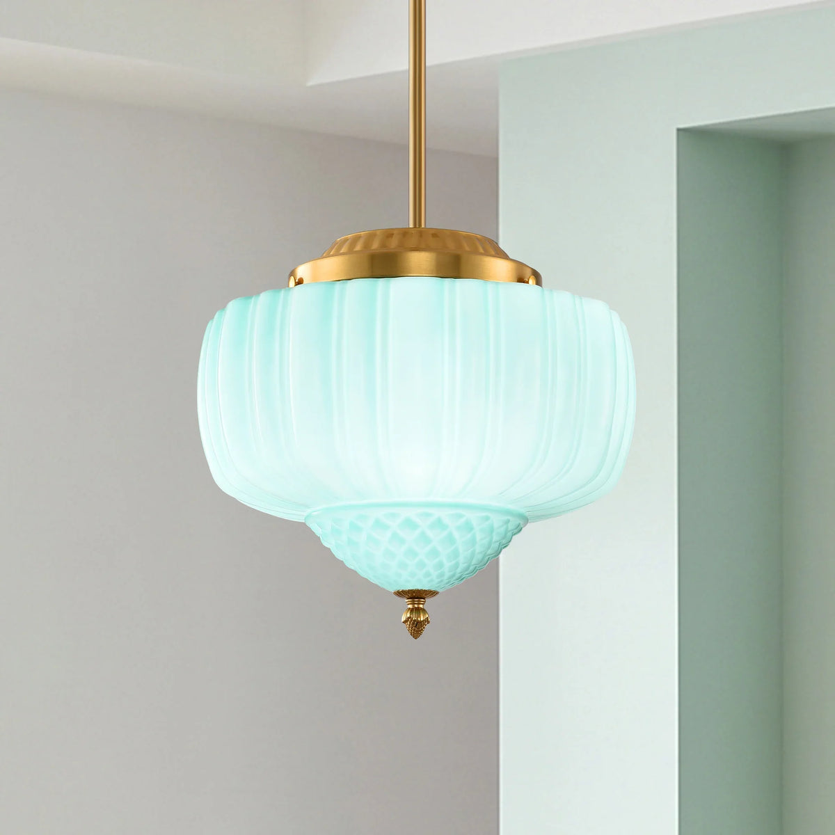 Phyllis 3-Light Gold Brass Island Pendant Light