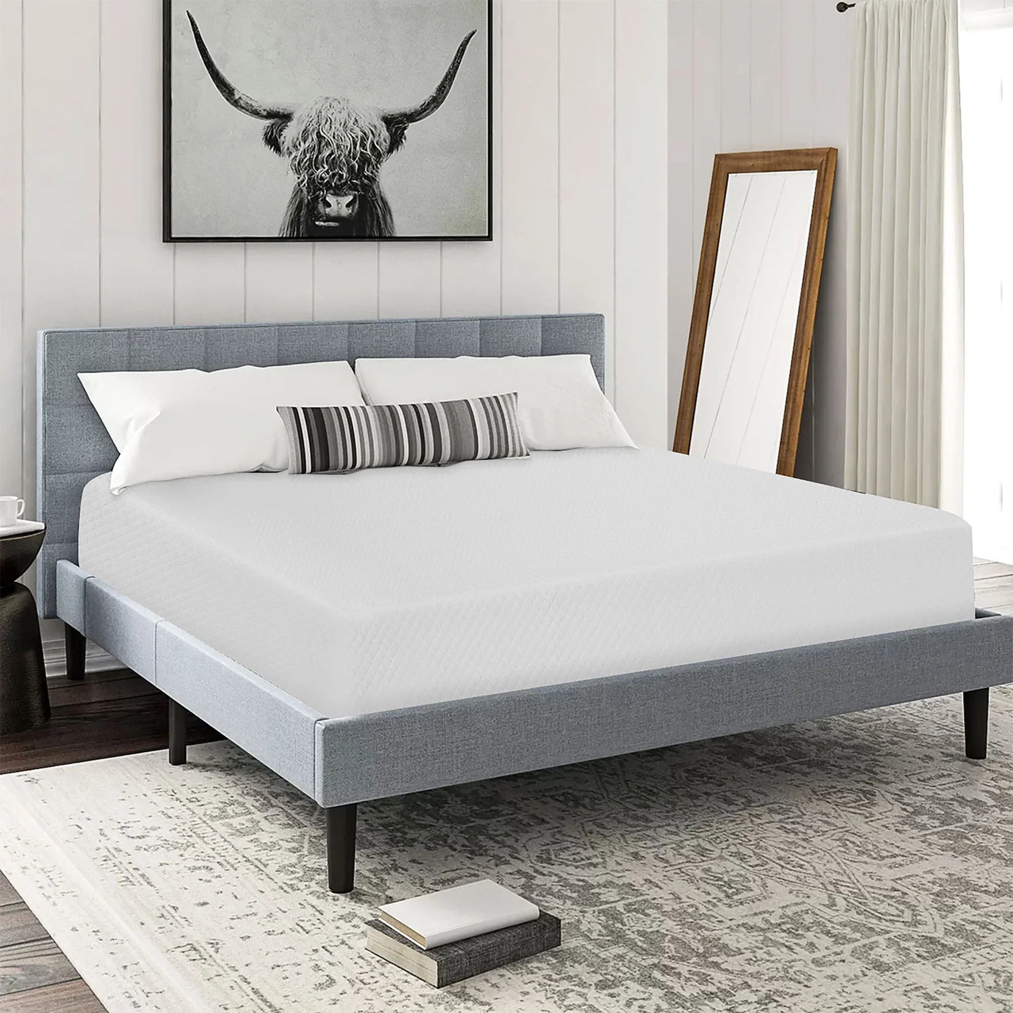 Artemisia 8" White Memory Foam Medium Firm Mattress with 2” Gel Infused Memory Foam