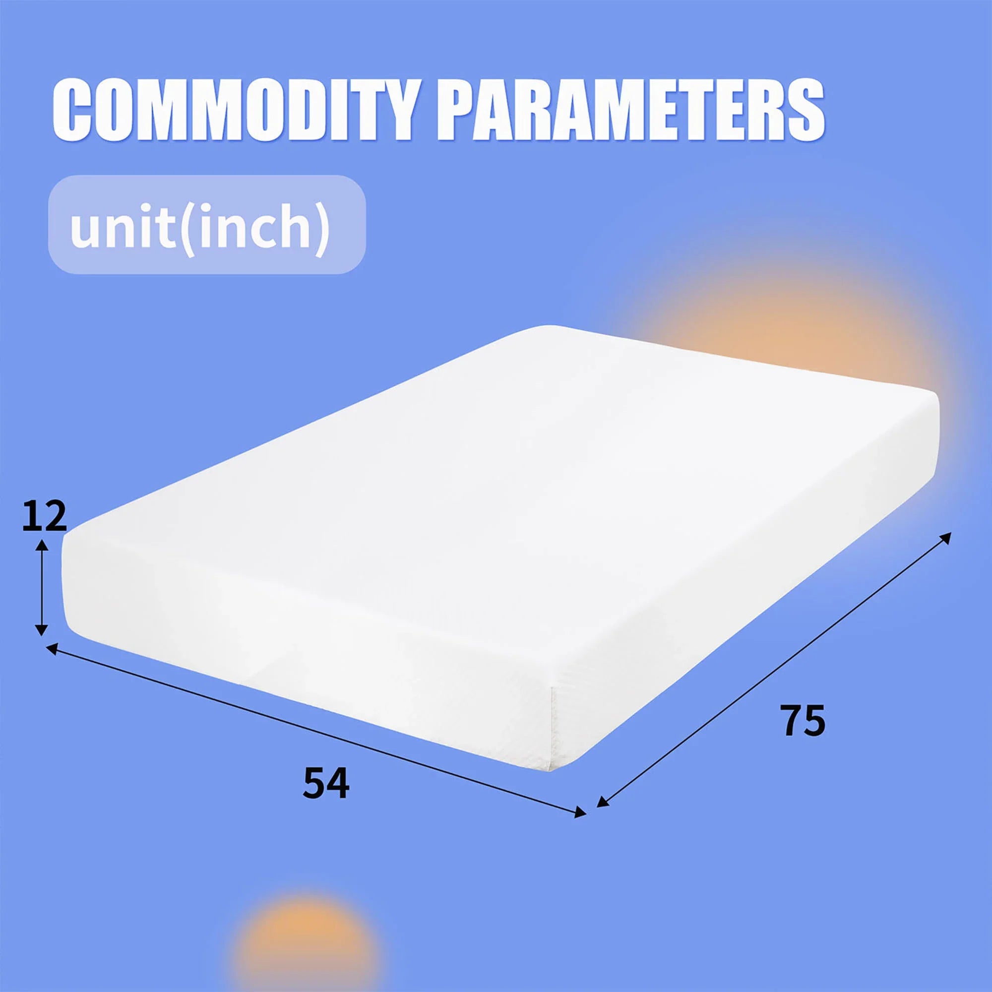 Artemisia 12" White Memory Foam Medium Firm 9.5" Standard Foam Mattress