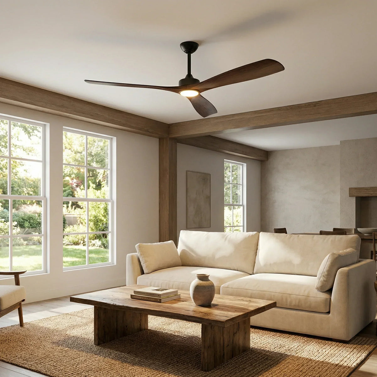 60 Inch Alexi DC Motor Modern Downrod Ceiling Fan with LED Light