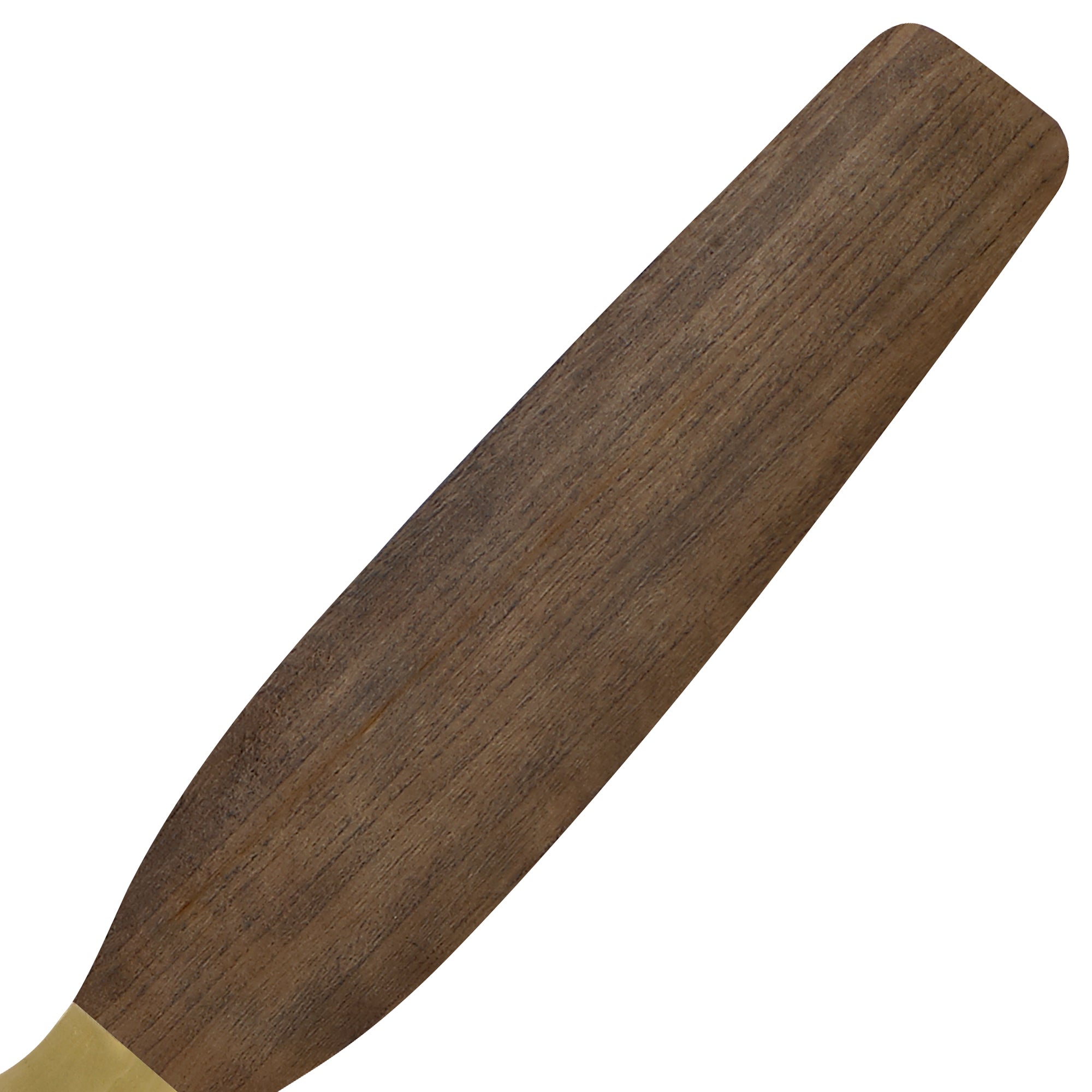 56" Soft Brass Solid Wood Blades Flush Mount Ceiling Fan