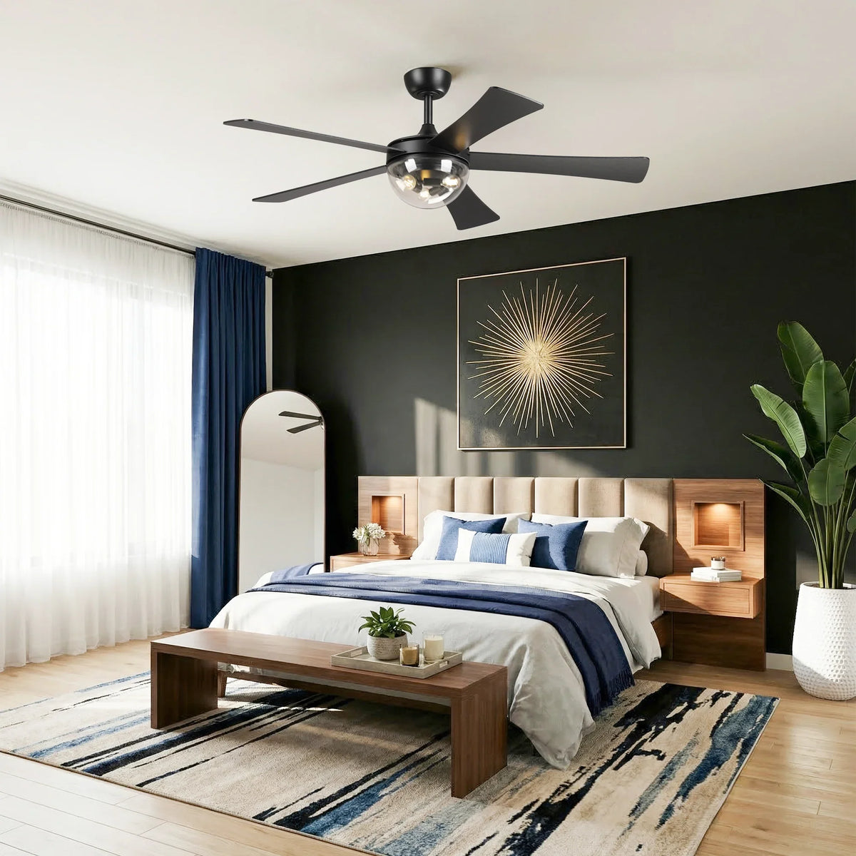 52" Susie Downrod Mount Ceiling Fan with Remote Control