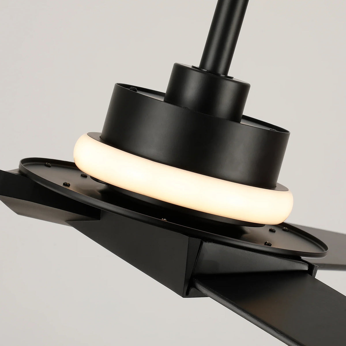 70" Abel Black Downrod Mount LED Ceiling Fan with Remote Control