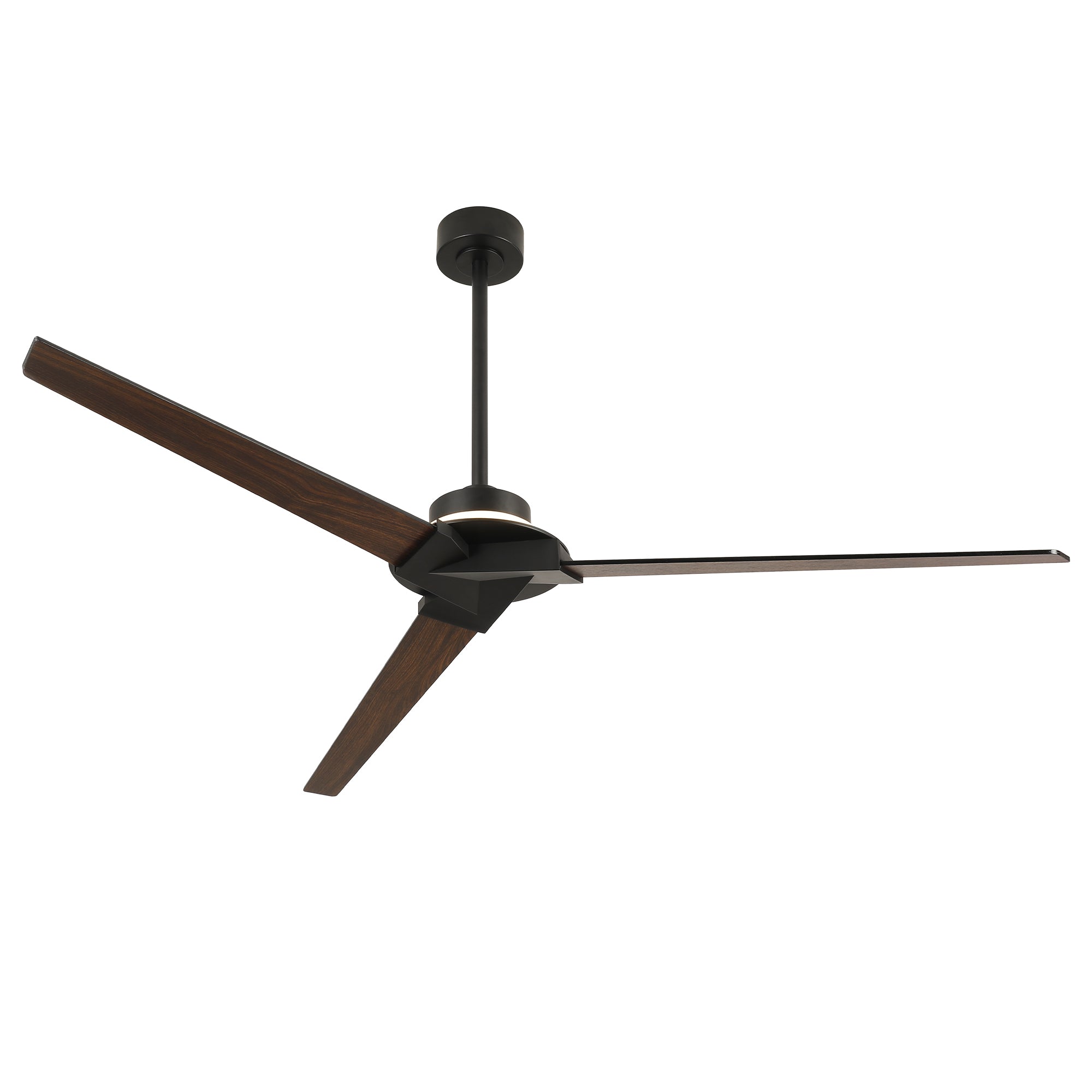 70" Abel Black Downrod Mount LED Ceiling Fan with Remote Control