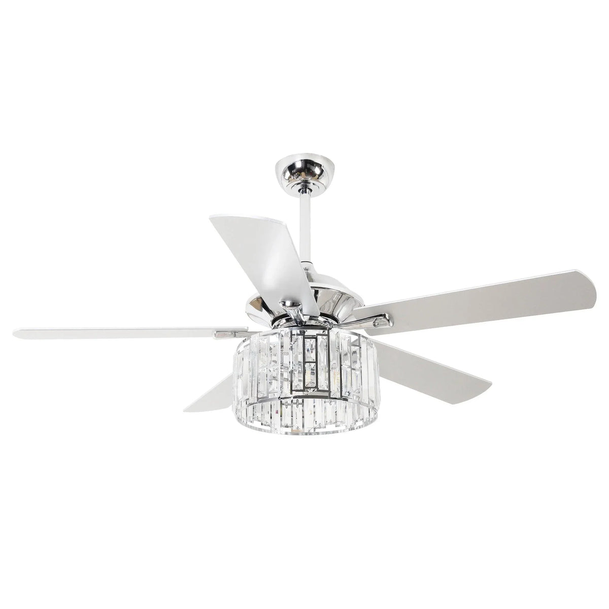 52" Dicken Modern Downrod Mount Reversible Crystal Ceiling Fan with Lighting