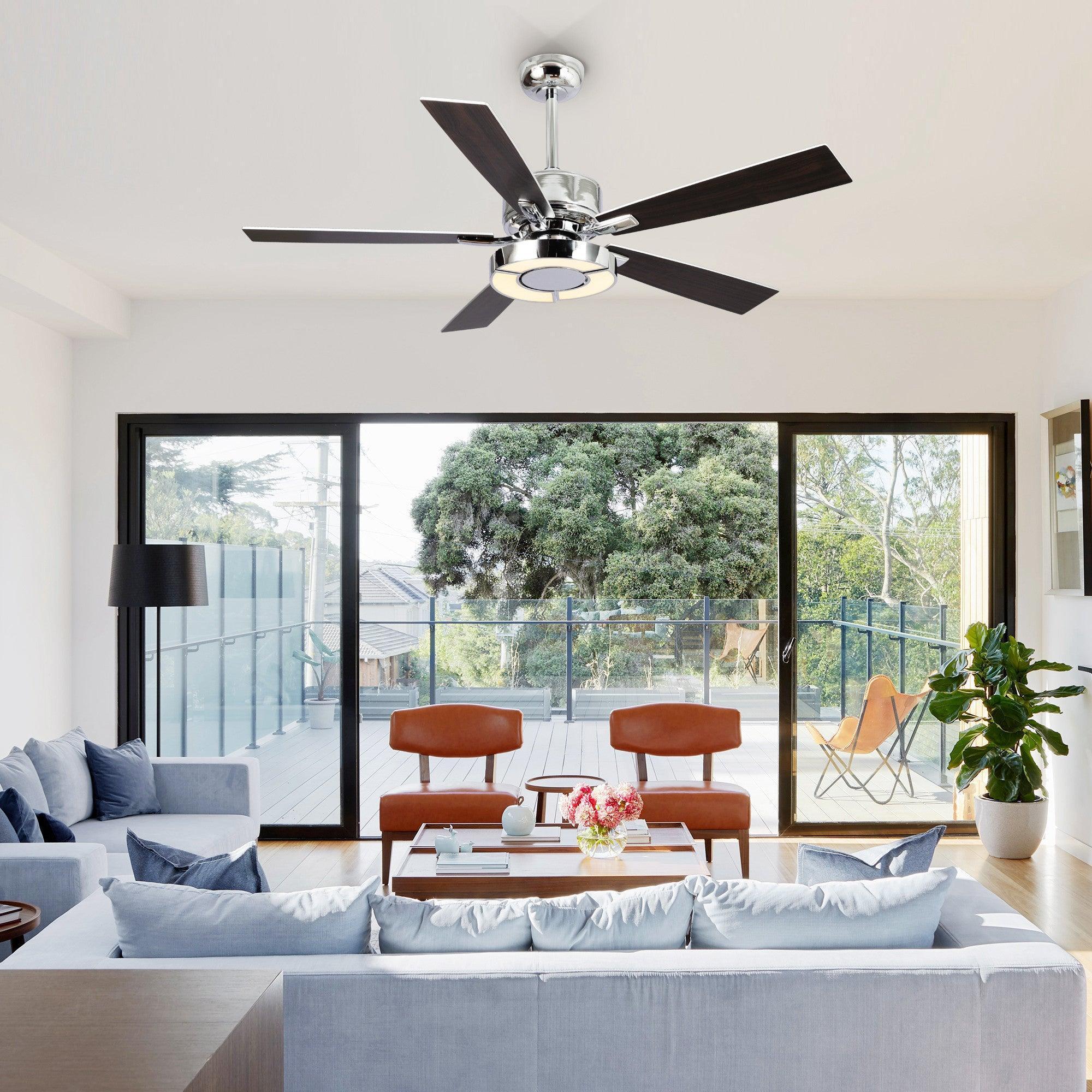 52" Vendome Industrial Downrod Mount Reversible Ceiling Fan with Lighting and Remote Control