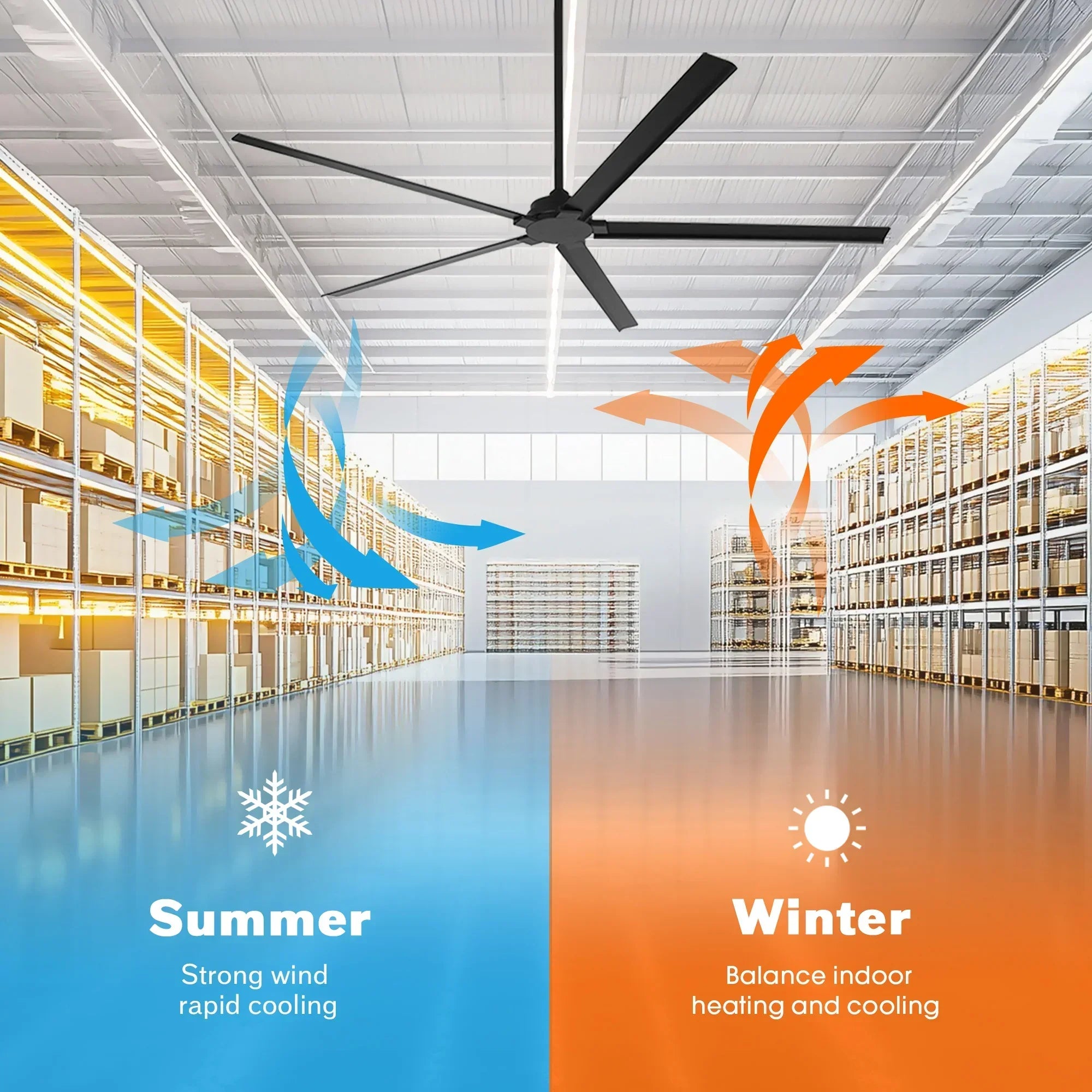 72 Inch 84 Inch Winni IPX4 Outdoor Downrod Mount Ceiling Fan with Remote Control